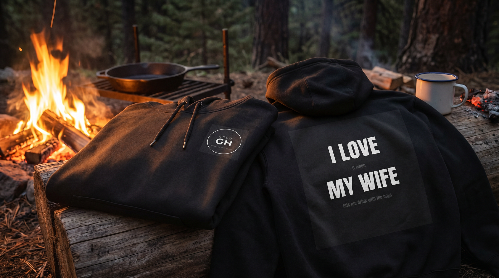 Good Husband Hoodie flat lay