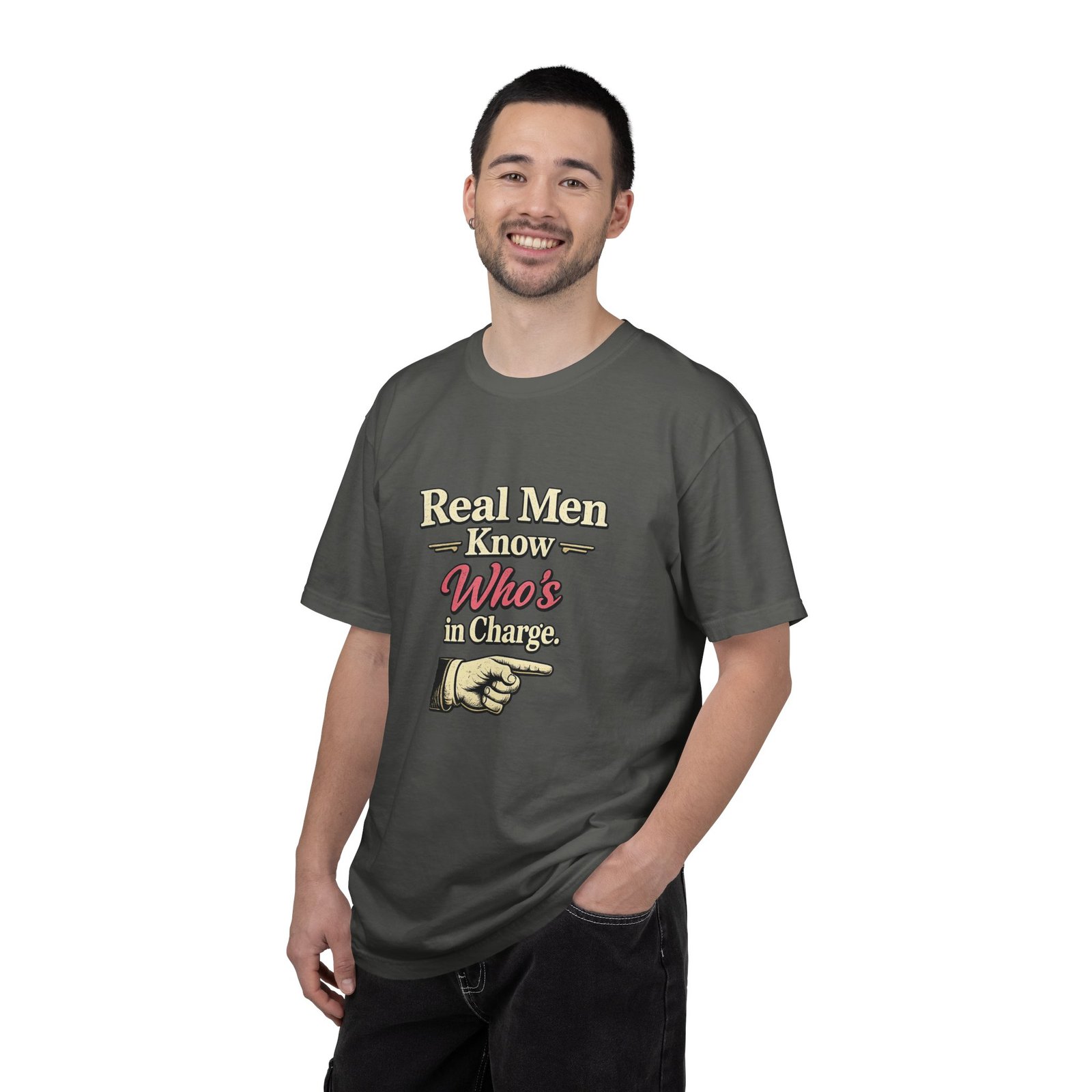 Real Men Know shirt navy flat